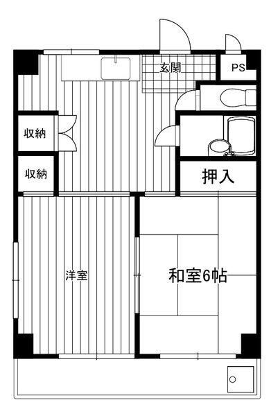 コズエペナテス相模台(2DK/1階)の間取り写真