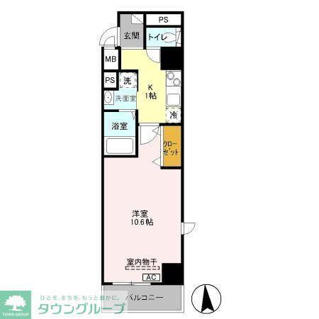 COMFORT(1K/2階)の間取り写真