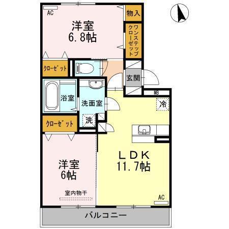 Sビレッジ (2LDK/3階)の間取り写真