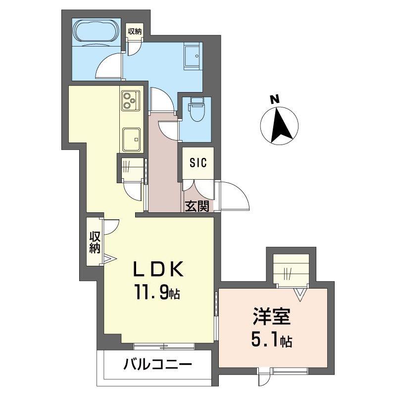フォレスト(1LDK/4階)の間取り写真