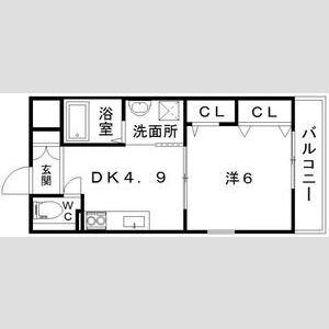 ハイネ2番館(1DK/2階)の間取り写真
