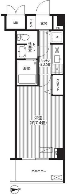 フォルマーレ新中野(1K/2階)の間取り写真