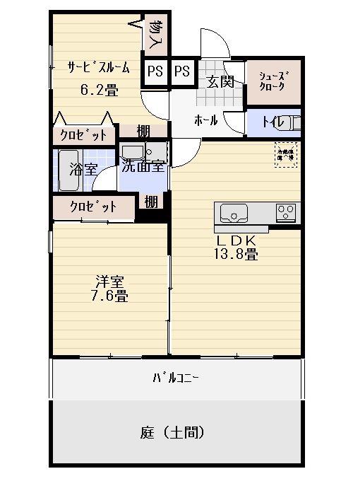 静岡鉄道静岡清水線 柚木駅(静岡鉄道) 徒歩7分 5階建 築7年(1SLK/1階)の間取り写真