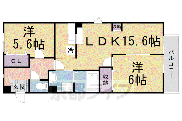 サンシャイン足立(2LDK/2階)の間取り写真