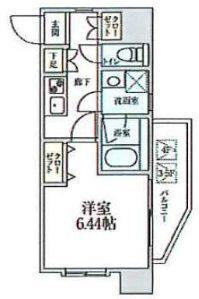 ウイングコート横浜(1K/4階)の間取り写真