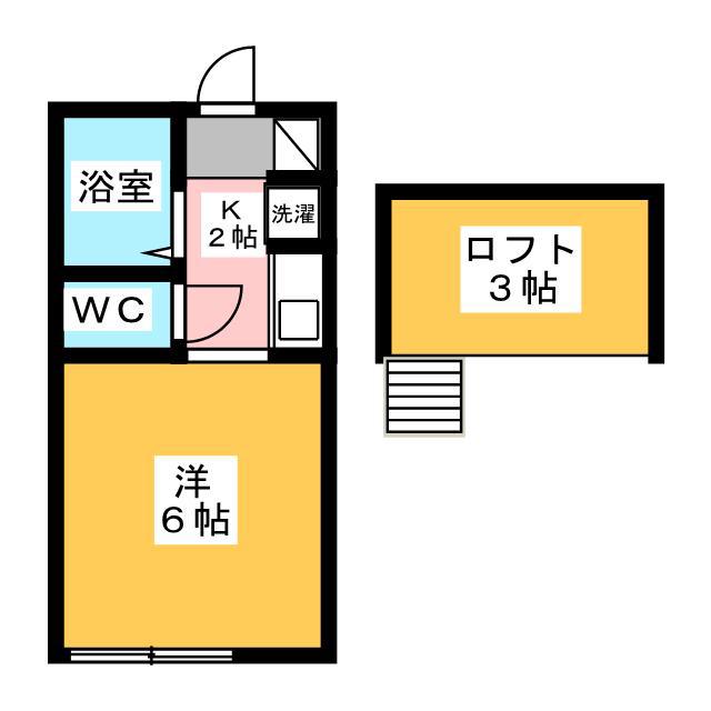 峰岸ハイツ(1K/2階)の間取り写真