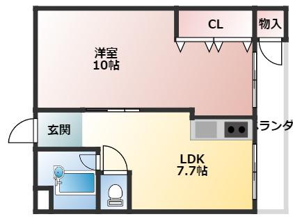 エターナルシティー公園1号館(1LDK/5階)の間取り写真