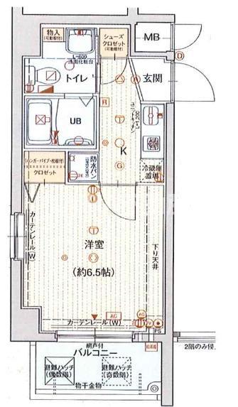 エスリード京橋III番館(1K/2階)の間取り写真