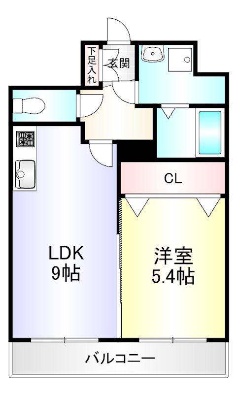 FORTUNATE砂津(1LDK/8階)の間取り写真
