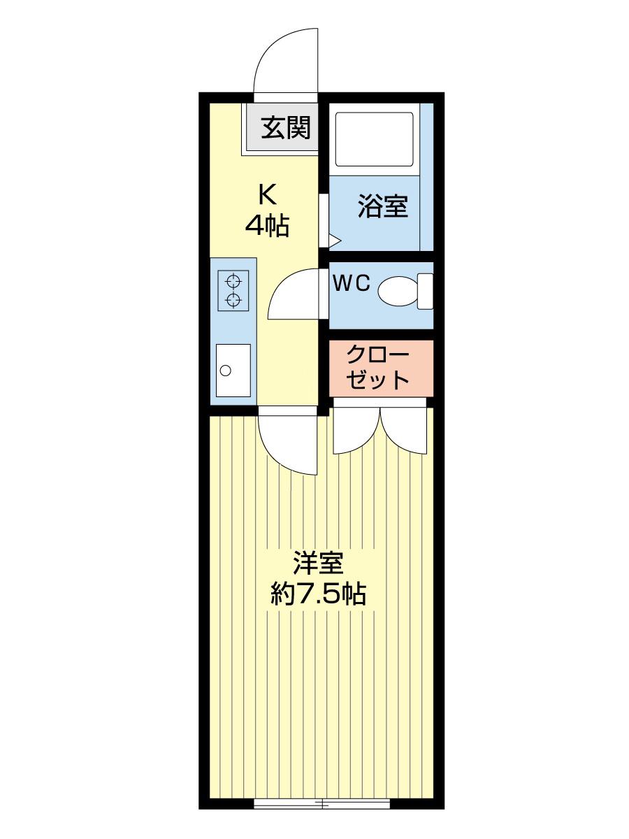 トピア新屋(1K/2階)の間取り写真