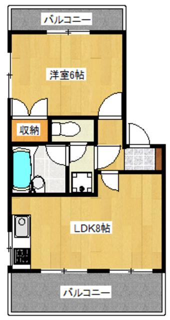 ベルファミーユナバエ(1LDK/4階)の間取り写真