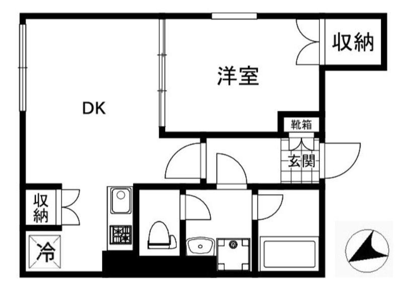 CREAL江戸川橋(1DK/2階)の間取り写真