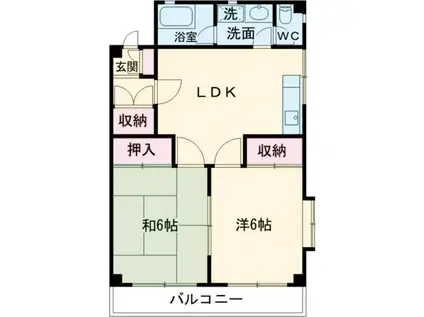 ファミール井上(2LDK/2階)の間取り写真