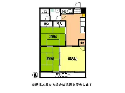 メゾンカゲヤマ(3DK/2階)の間取り写真