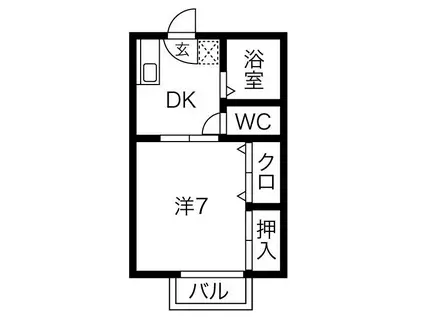 メゾン緑山(1DK/2階)の間取り写真