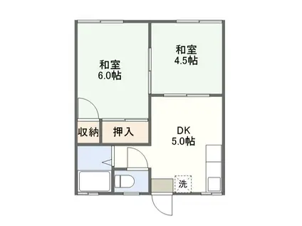 尾形アパート(2DK/2階)の間取り写真