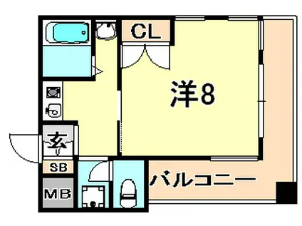 ジョイフル兵庫(1K/2階)の間取り写真