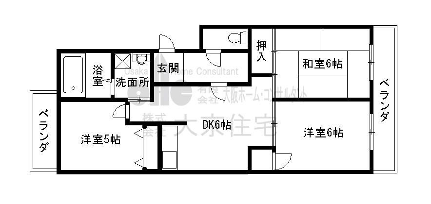 サンハイム南山本(3DK/4階)の間取り写真