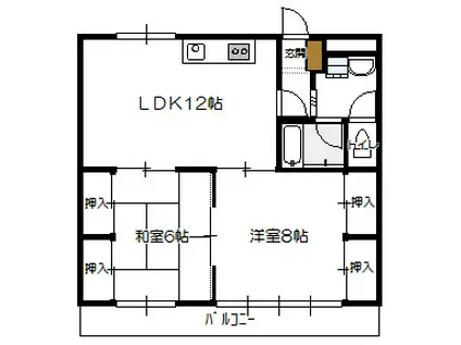 ビューハイツ寺本(2LDK/3階)の間取り写真