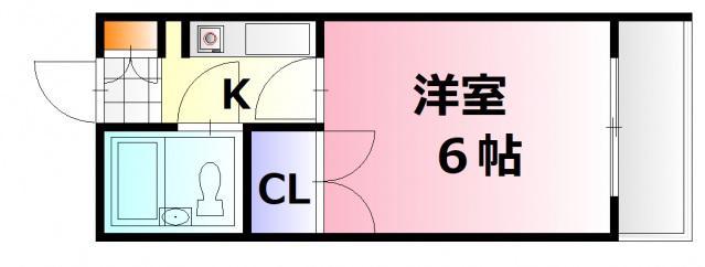 ウイング広瀬I(1K/5階)の間取り写真