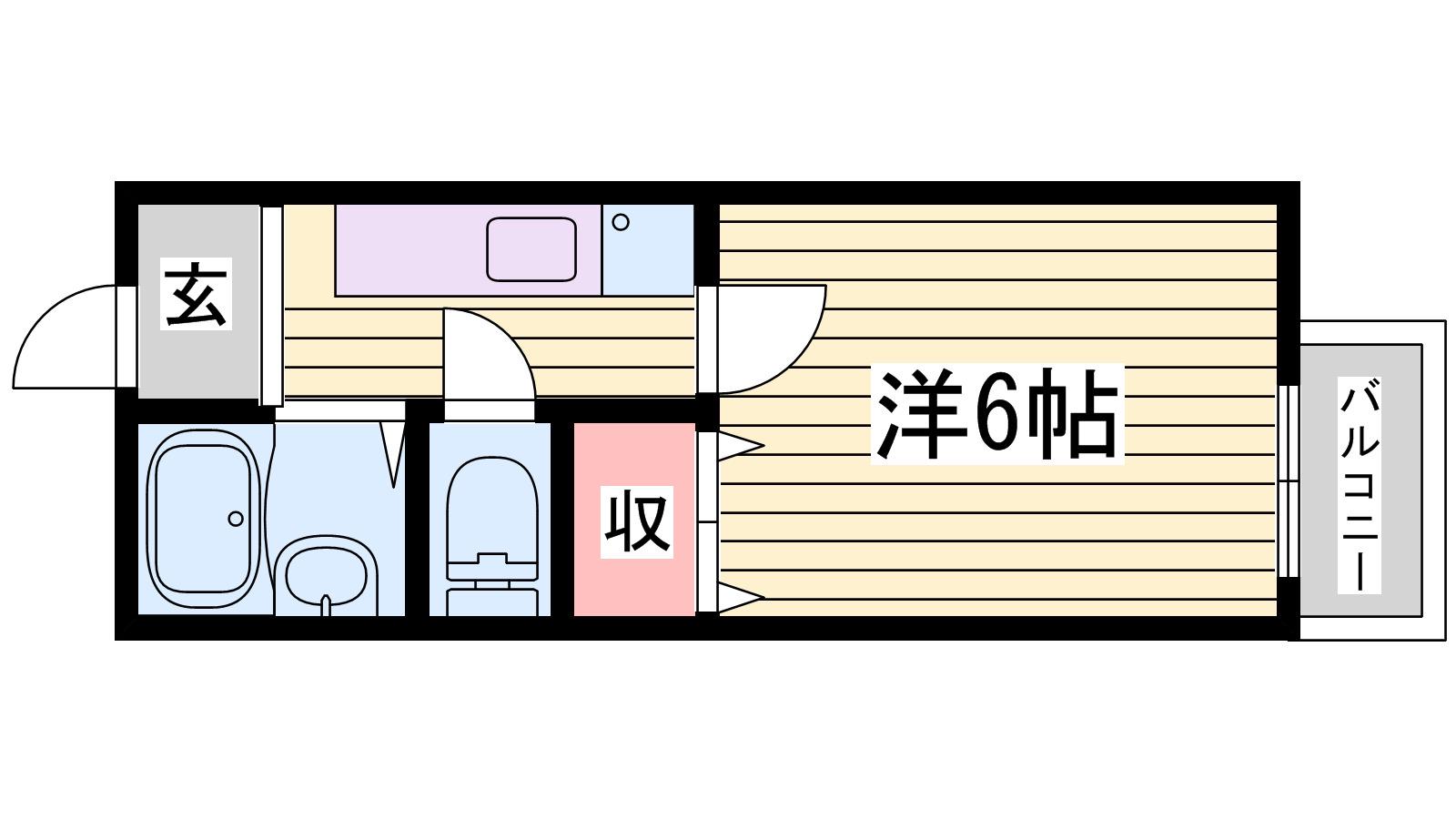 ナイスワン広畑(1DK/1階)の間取り写真
