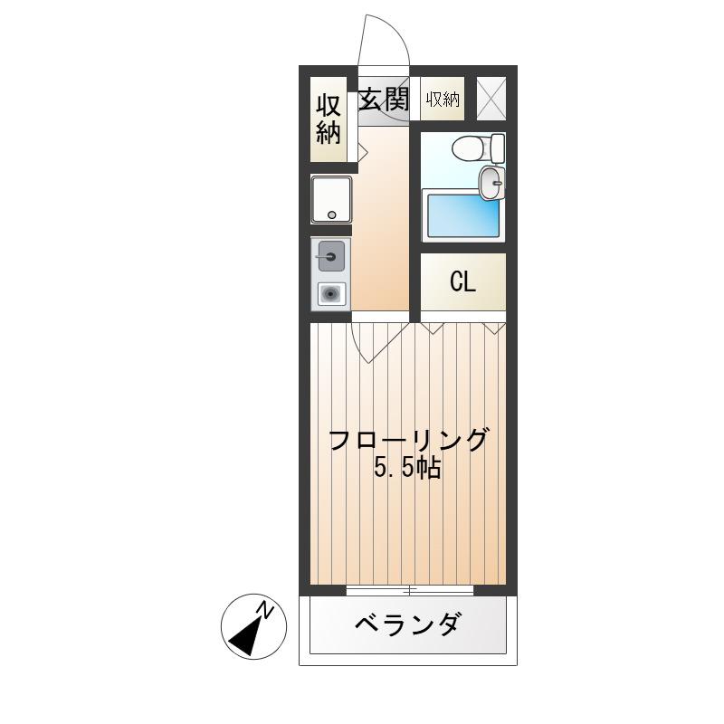 グランレーブ巣鴨(1K/1階)の間取り写真