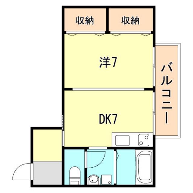 ディアス親和(1DK/1階)の間取り写真