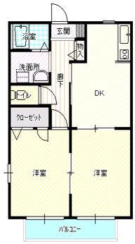 フレグランス和(2DK/1階)の間取り写真