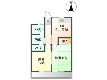 コーポ石川II(2K/2階)の間取り写真