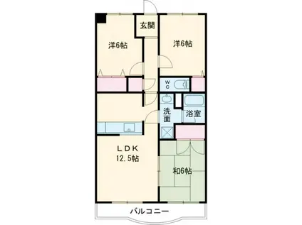 サザンコーポラス(3LDK/3階)の間取り写真