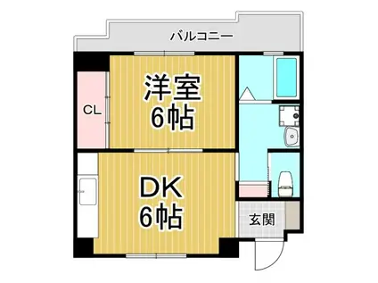 エンジェル坂下(1DK/3階)の間取り写真