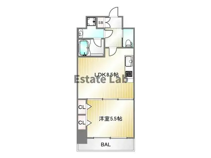 プレジオ神戸ウエスト(1LDK/6階)の間取り写真