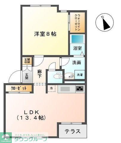 WOOD VILLAGE(1LDK/2階)の間取り写真