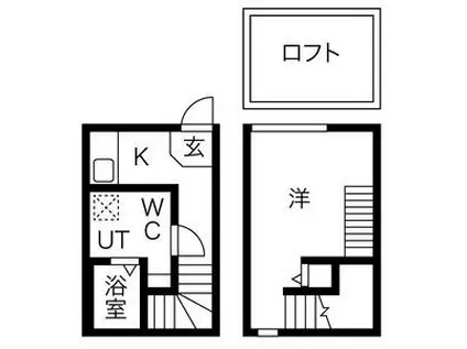 PARAMOUNT LIFE(1K/1階)の間取り写真