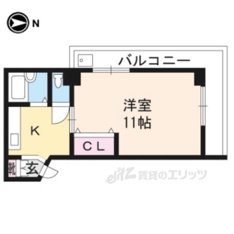コーポ大鷺(1K/3階)の間取り写真