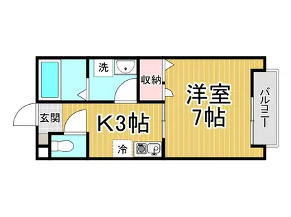ルシェール小林(1K/2階)の間取り写真