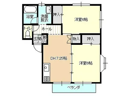 ぷちめぞん新南(2DK/1階)の間取り写真