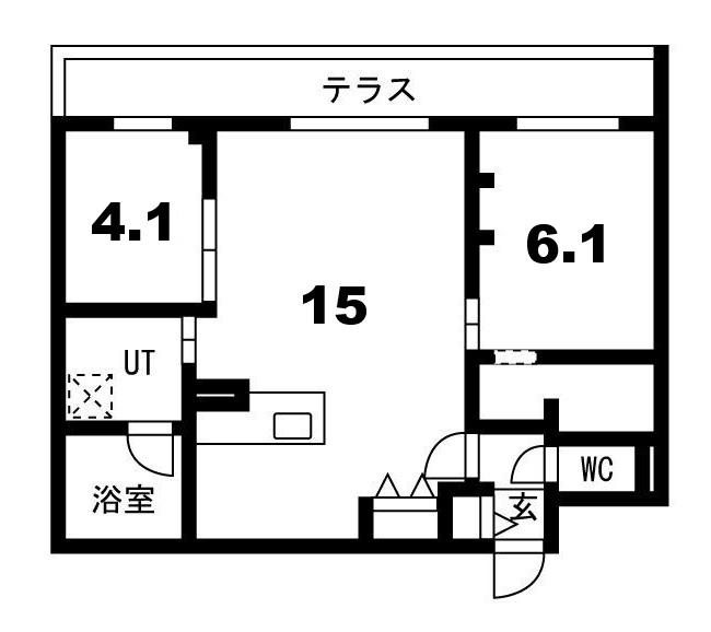 LIEN南郷13(2LDK/1階)の間取り写真