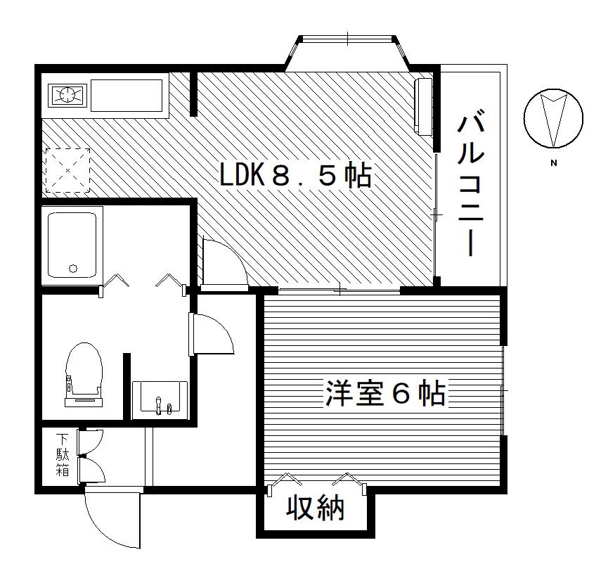 チェリーボブ(1LDK/1階)の間取り写真