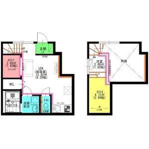 ラフェスタ志賀本通(1LDK/1階)の間取り写真