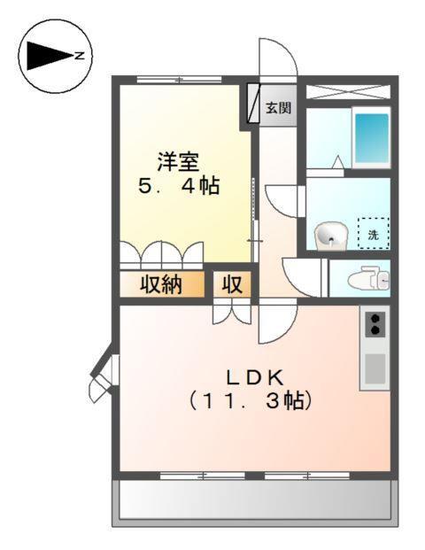エクシード(1LDK/2階)の間取り写真