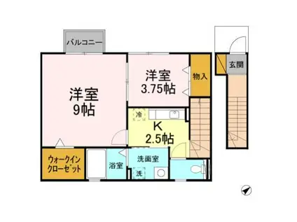 スマートFII(2K/2階)の間取り写真