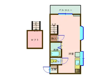 グリーンキャッスル(ワンルーム/2階)の間取り写真