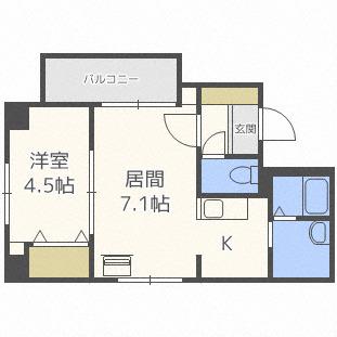 クレエル大通(1LDK/4階)の間取り写真