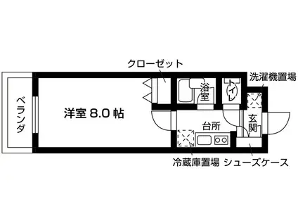 エムエムエスイースト(1K/3階)の間取り写真