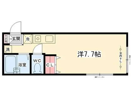 アイリスコート(ワンルーム/2階)の間取り写真