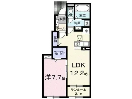 フォレストヒルズA(1LDK/1階)の間取り写真