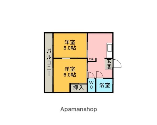 コーポ阪野(2DK/1階)の間取り写真