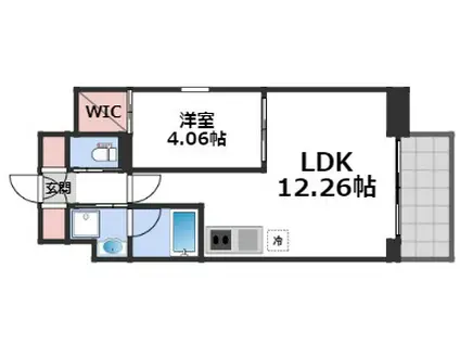 レオングラン本町橋(1LDK/4階)の間取り写真