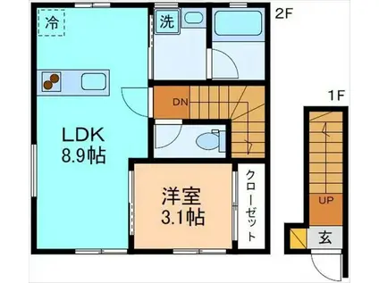 SERRA(1LDK/2階)の間取り写真